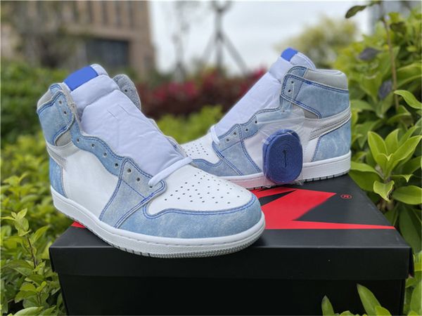 

shoes 1 og hyper royal men women sneakers light smoke grey white university blue trainers original