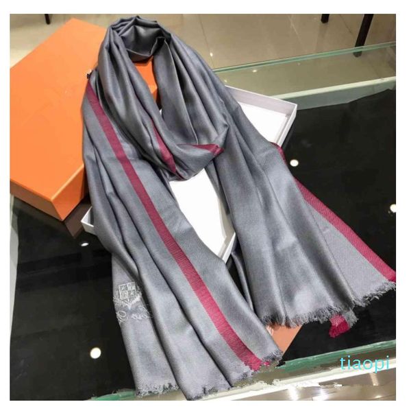 

italian single loropian twill cashmere side scarf warm in autumn and winter and cool proof shawl in summer for men and women, Blue;gray