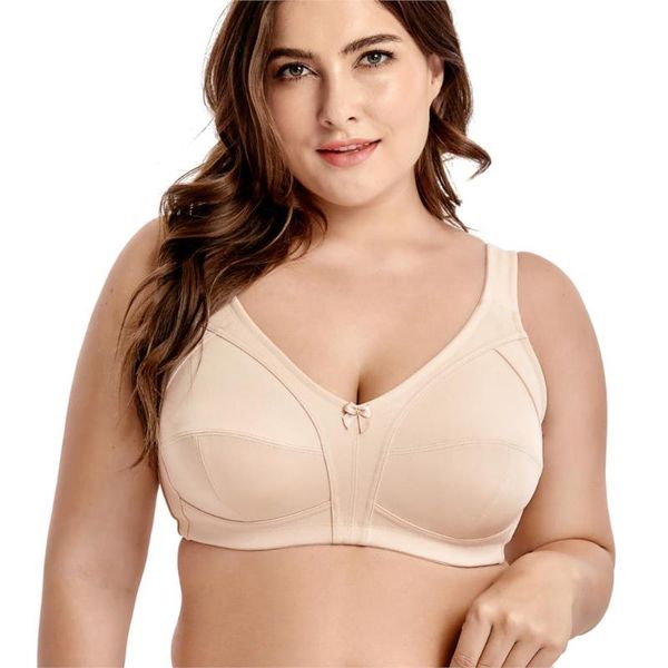 

women's non-padded wire comfort lift full coverage support bra plus size, Red;black