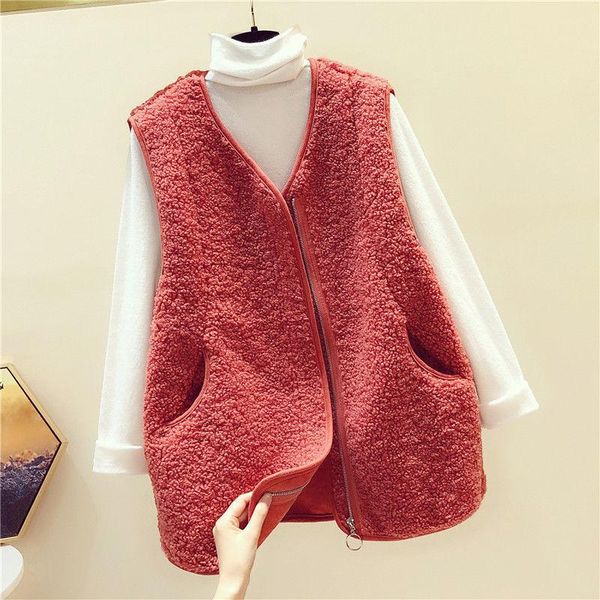 

2021 autumn winter faux fur woman jacket coat fluffy warm solid thick teddy coat zipped casual loose outwear femme veste y60, Black;white