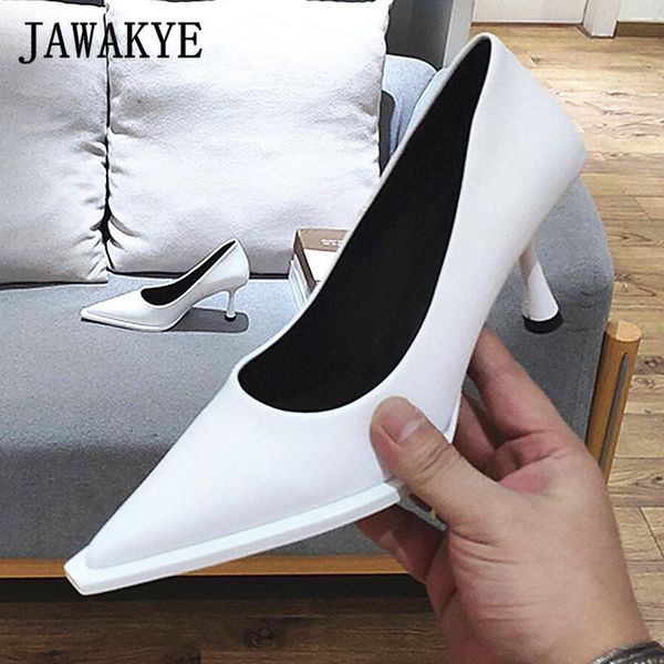 

dress shoes spring summer real leather high heels women pointed toe pumps party simple runway design zapatos mujer, Black