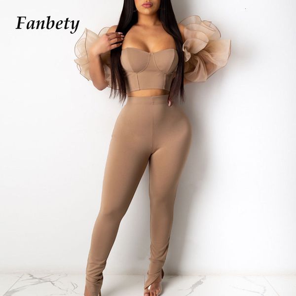 

new women strapless short and ny pencil suits 2021 summer sleeve two piece sets lady solid outfit streetwear nh7s, Gray