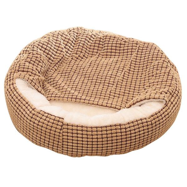 

cat beds & furniture non-slip 2 in 1 pet dog bed round plush warm cave house soft for small dogs cats nest
