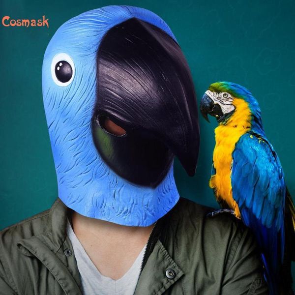 

party masks cosmask bird novelty halloween costume deluxe latex realistic animal head parrot