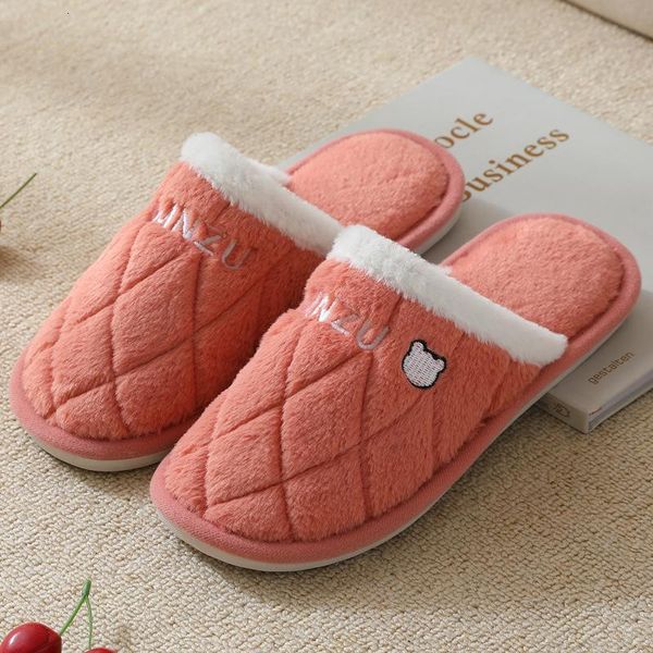 

slippers smooth skin style of women cotton slippers at home shoes the ladies winter indoors warm for couple short teddy 2022 vyfd, Black
