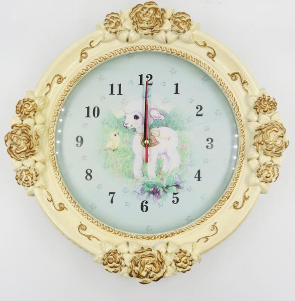 

wall clocks hankroi silent non-ticking clock 14 inches diameter resin 3d hand painted living room and bed decoration