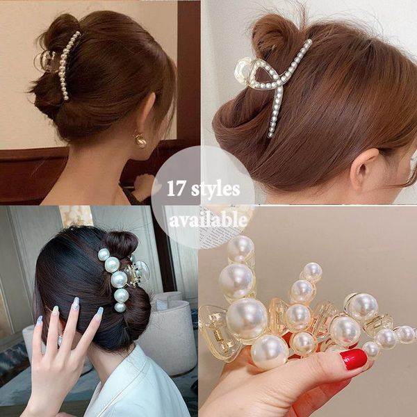 

hair accessories oversize big pearl woman clips hairpin korea girl crab headwear hairgrip fashion barrettes