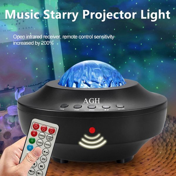 Projetor da Star Projetor Galaxy Projetor com controle remoto Música Projetor Starry Light com Ocean Wave Bluetooth Music Speaker Voz ControlTimer