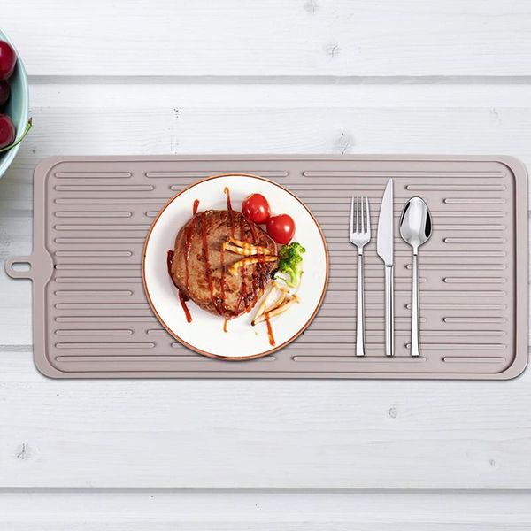 

mats & pads foldable silicone dish drying mat for kitchen sink protection placemat table dishes drain pad with non-slip surface lightweight