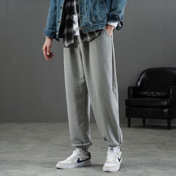 

2021 new brand autumn men clothing sweatpants plus size street trousers streetwear joggers oversize overalls mxcn, Black