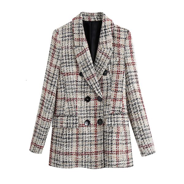 

women's jackets bb 2963 autumn europe and united states jacket female suit the grid texture 4q49, Black;brown