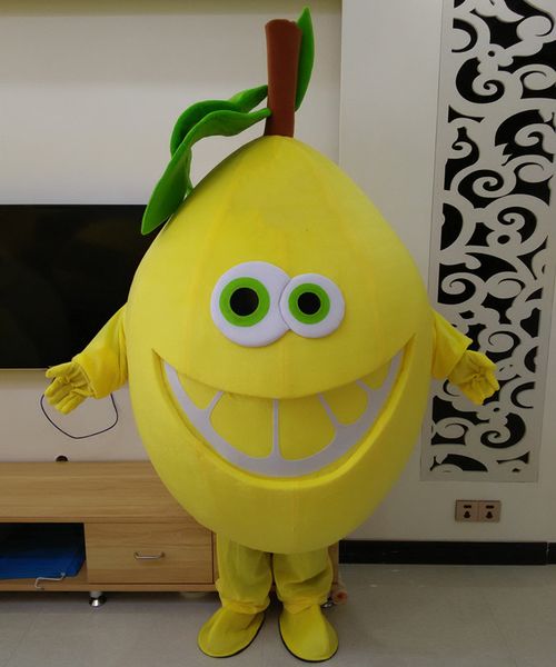 Costumes Mascot Alta Qualidade EVA Material Fruta Lemon Mascot Traje De Frutas Frutas De Cartoon Festa de Aniversário Festa de Aniversário Cosplay Terno Adulto