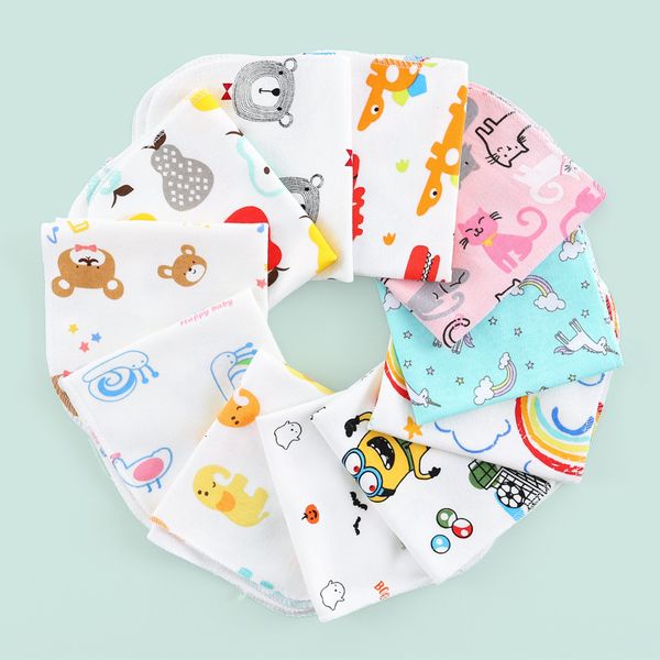 

baby saliva pure cotton small square towel born bib handkerchief, Blue;white