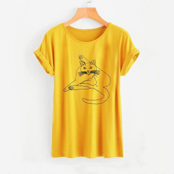 

2021 new women's t-shirts fashion funny cat licking butt tee feminist 100% pure cotton tshirt funny shirt tees womens shirt, White