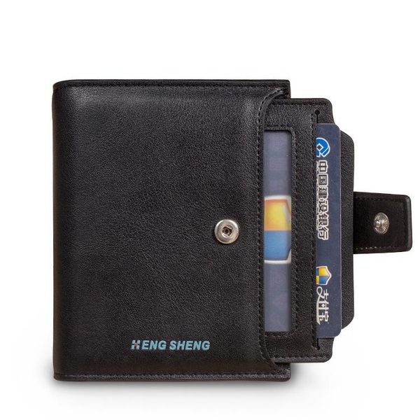 

wallets men zipper hasp pattern button loose-leaf cards multi function leisure card holder wallet, Red;black