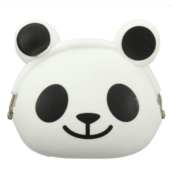 

coin purses wcs-women girls wallet kawaii cute cartoon animal silicone jelly bag purse kids gift panda, Red;black