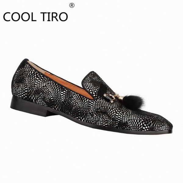 

dress shoes prom men fashion casual 2021 suede tassel sequins decoration big 5-12 with box high quality, Black