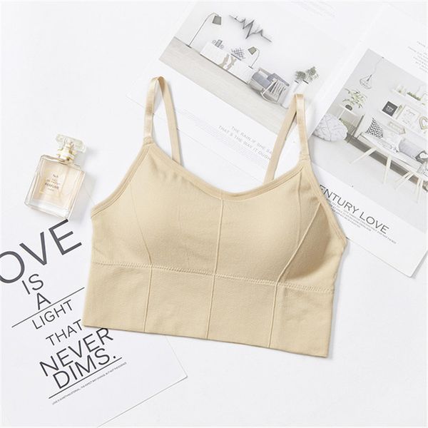 

women tube seamless bra threaded sports underwear adjustable shoulder strap camisole lingerie, Black;white