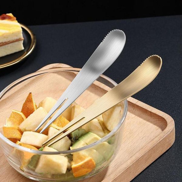

forks stainless steel sawtooth spoon jagged convenient tableware for fruit baby