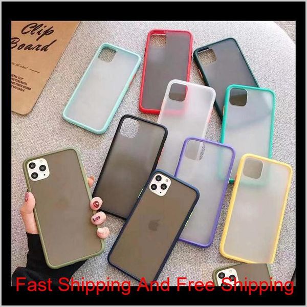 

contrast color matte tpu + pc skin-friendly cover case for iphone 11 pro max xr xs max 6 7 8 plus myvwt o6thf