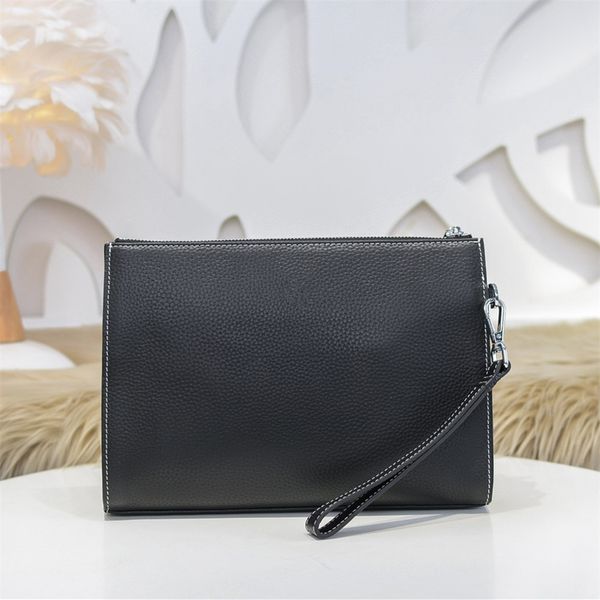 

70% off design handbag clutch bag long single zipper black business cow leather wallet men's handbag 3w2y