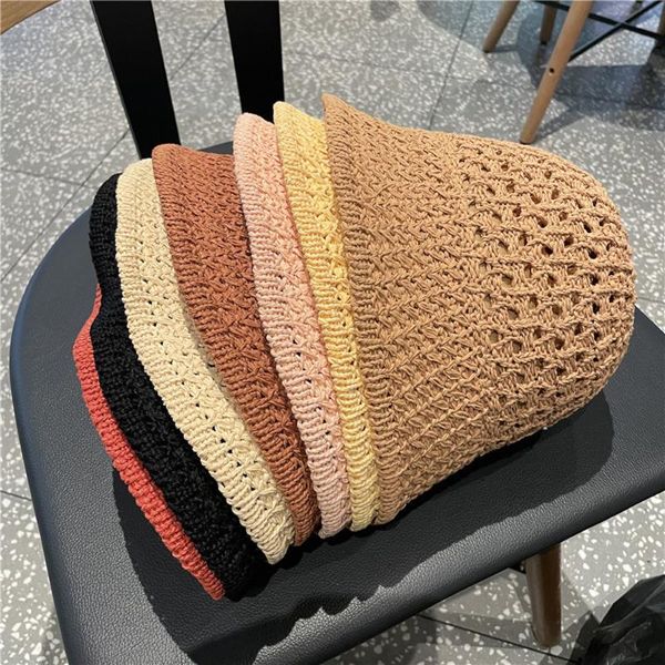 

wide brim hats women straw uv protection sun visor beach bucket foldable female summer hat, Blue;gray