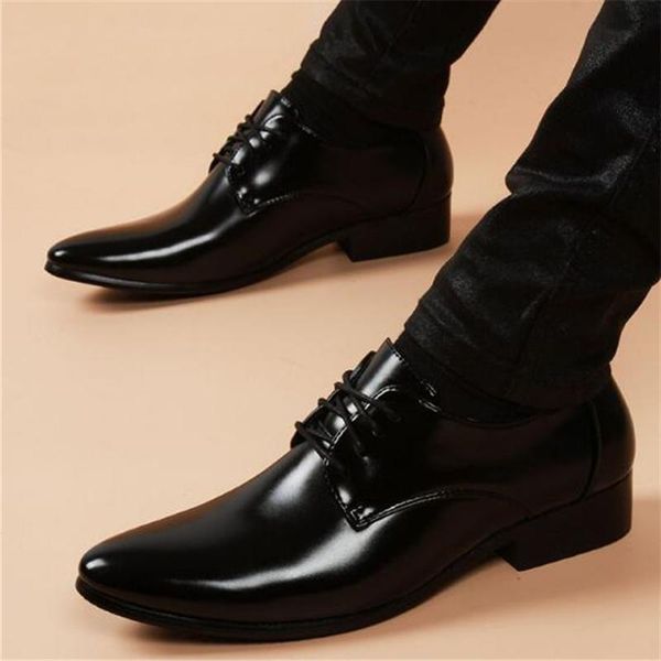 

dress shoes luxury black business men flats british style pointed toe fashion wedding 02c