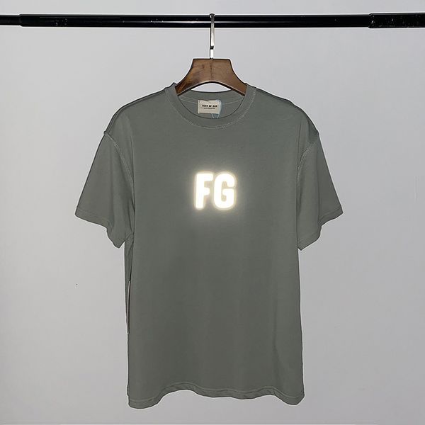 

season 6 of god fog rich fg letters reflective loose casual short sleeves, Black