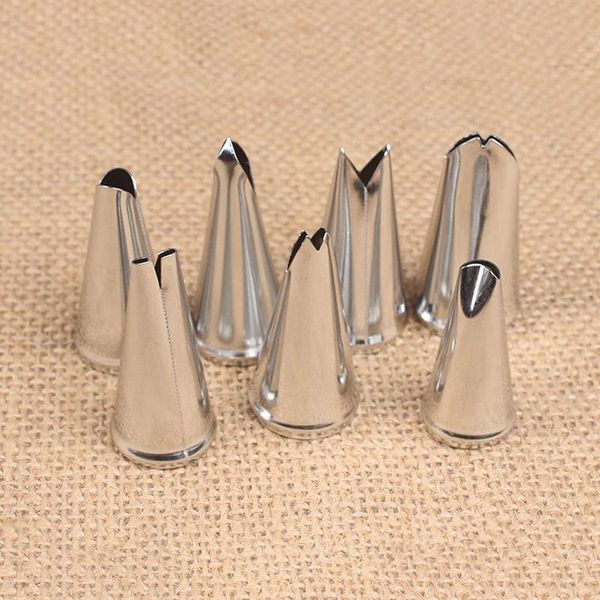 

baking & pastry tools 7pcs set icing piping nozzles stainless steel cake tips cupcake decorating sdf-ship