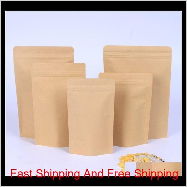 

1000pcs zipper brown kraft aluminizing pouch,stand up kraft paper aluminium foil bag resealable zip lock grip seal fo jllzty bdegarden