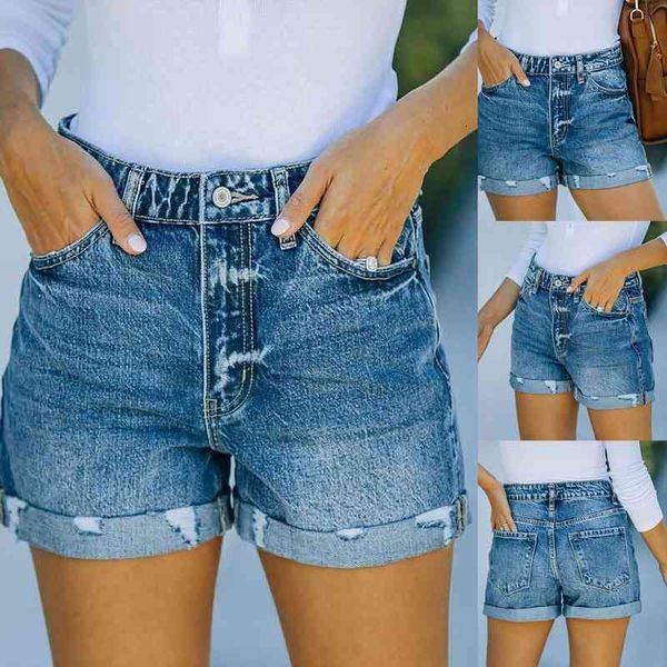 

summer hole high waist womens shorts jeans build a word torn wide-legged short pants dropshipping ropa mujer 8, White;black