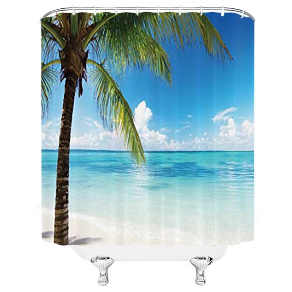 

tree colored tree coconut palm shower curtain bath curtains bathroom for bathtub bathing cover large wide with hooks