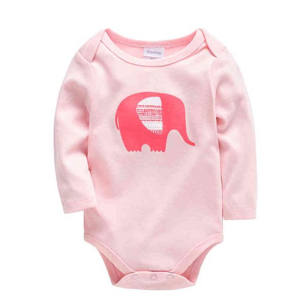 

honeyzone full sleeve baby girl romper mamelucos para bebe pink cartoon elephant baby clothes newborn 100%cotton pelele bebe g220223, Blue