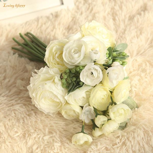 

decorative flowers & wreaths 4pcs silk peony bouquet home decoration accessories wedding party scrapbook fake plants diy pompons artificial