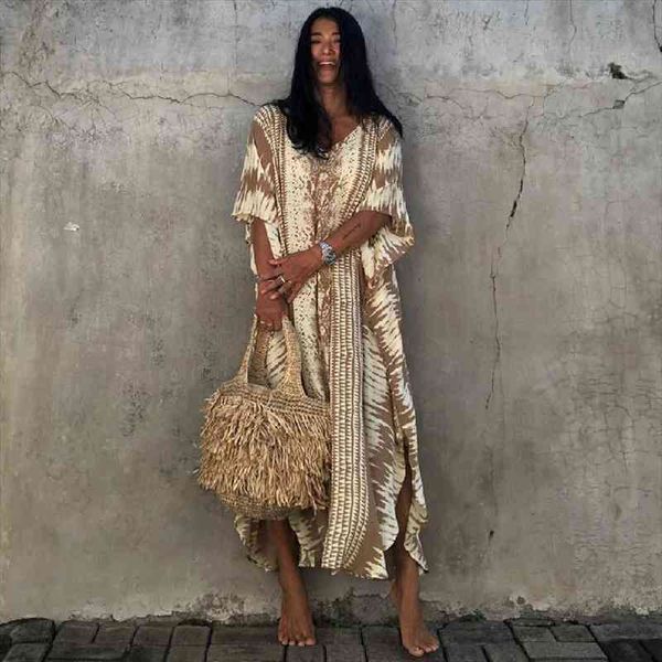 

100% black retro snake printed self belted side split maxi dress for women plus size beachwear long kaftan n1227, Black;gray