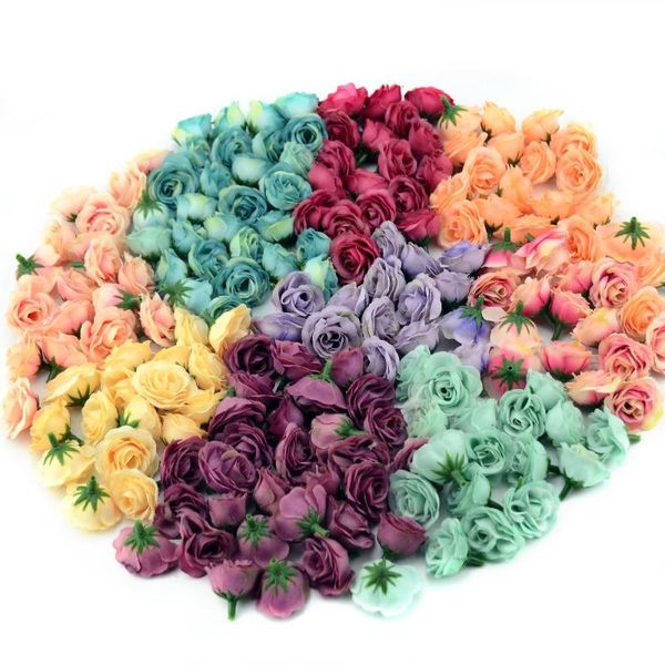 

decorative flowers & wreaths 10/50/100pcs 2.5cm mini silk artificial rose flower heads for wedding party home decoration diy accessories fak