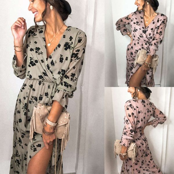 

2020 women's irregular slim print drs mc6011, Black;gray