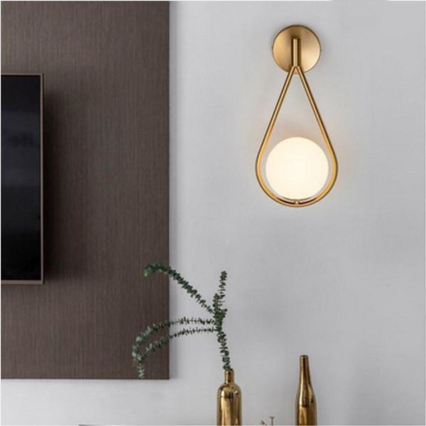 

wall lamp fashion modern minimalist model bedside glass bedroom nordic personality creative living room metal