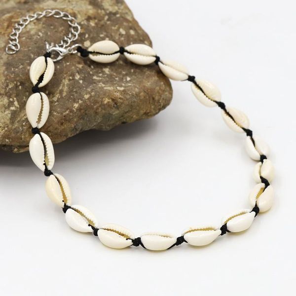 

chokers women choker necklace handmade jewelry natural shell chain female girls gift summer beach accessories, Golden;silver