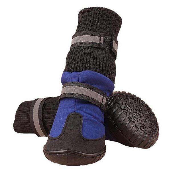 

dog apparel big soft waterproof boots for large shoes - blue xl