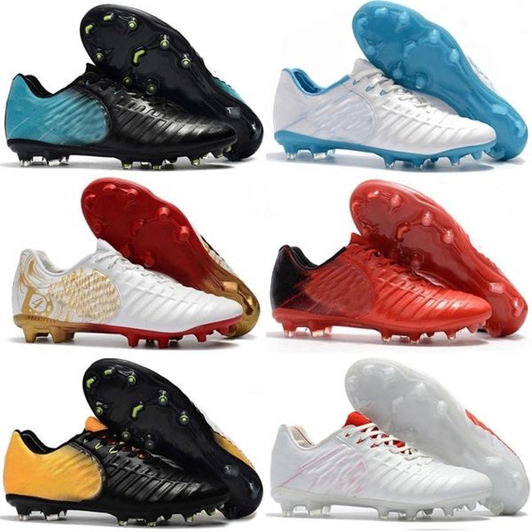 

goodnew tiempo vii legend fg 7 cr7 soccer boots men blue green red orange vivid colors football shoes size 39-45
