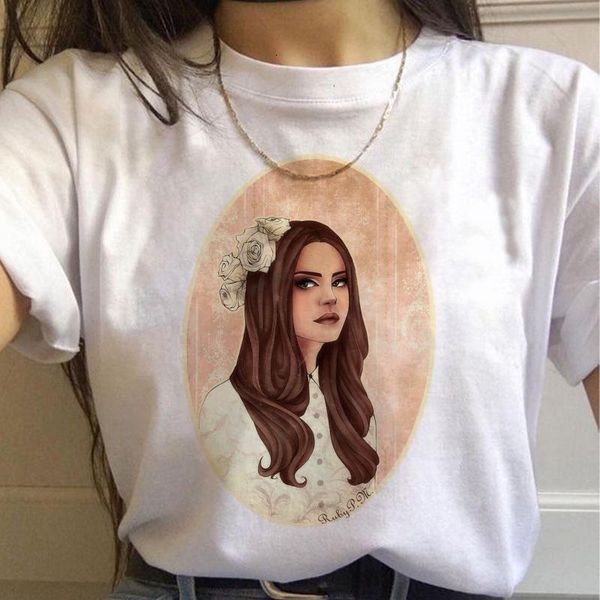 

lana del rey harajuku t shirt ladies printing fan t shirt basic o neck t shirt graphics beautiful korean female, White