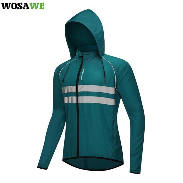 

racing jackets wosawe ultralight reflective men cycling jacket windproof mountain bike mtb wind running riding bicycle windbreaker, Black;red