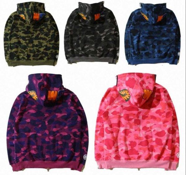 

mens women sportwear coat jogger tracksuit pullover fleece sweatshirt crewneck hoodies man sweatshirts a bathing ape cardigan hoodie men, Black