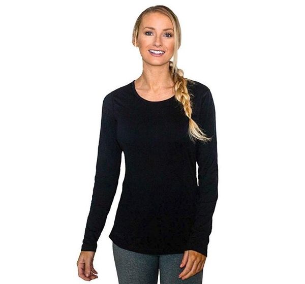 

women's t-shirt merino wool midweight baselayer crew neck women thermal underwear european size -2xl, White
