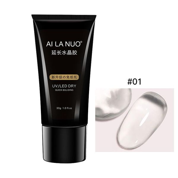 

nail gel elano ai la nuo art extension 30ml quick potherapy crystal design no paper holder sticker 1pc, Red;pink