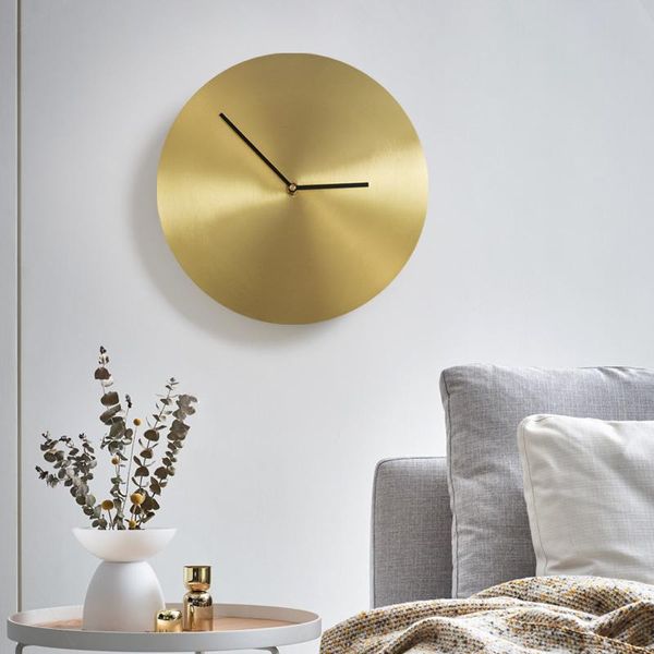 Orologi da parete Orologio da tasca moderno minimalista Soggiorno Rame puro Nordic Creativo e leggermente di lusso Casa unica