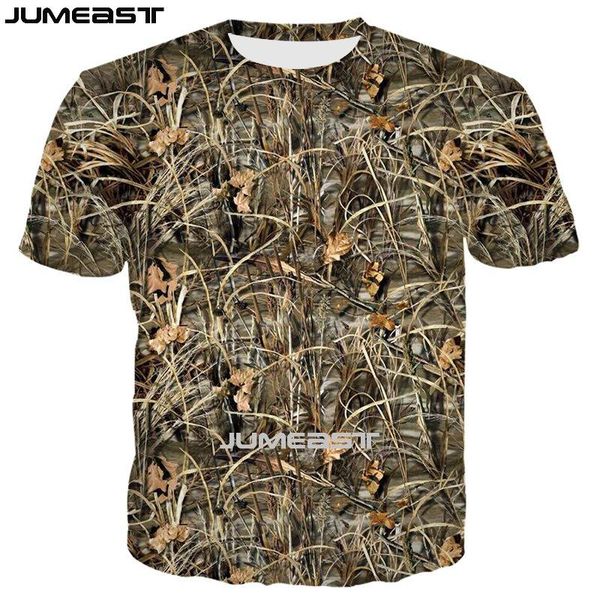 

jumeast brand men/women 3d printed t-shirt reed camouflage hunting short sleeve t shirt sport pullover tees, White;black