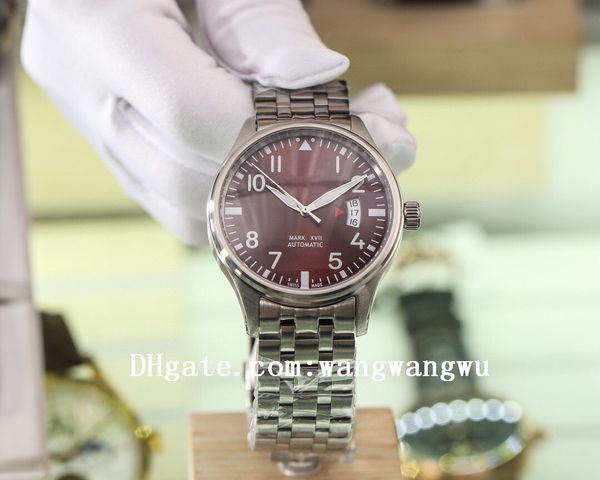 

2021 big pilot classic mark xvii men watches leather joker international wristwatches 2824 movement pilots mens watch d1011