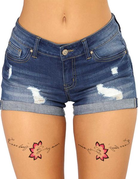 

jeans women's pants 2021 summer straight low waist denim shorts, Blue